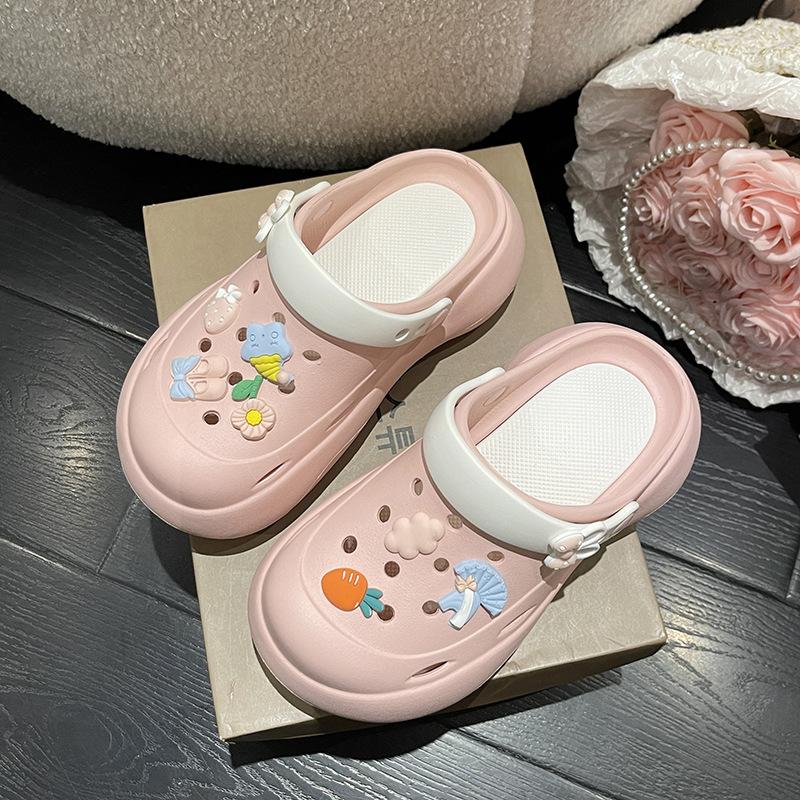 2024 Лето Новые Туфли На Высоком Каблуке Muffin Bottom Tide Outside Wear Тапочки Baotou Пляжные Туфли На Платформе Тапочки Женские Нескользящие Тапочки