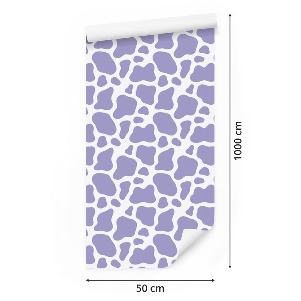 Cow Patches Wallpaper, Blue Background, Blue Center for Living Room and Bedroom 50x1000