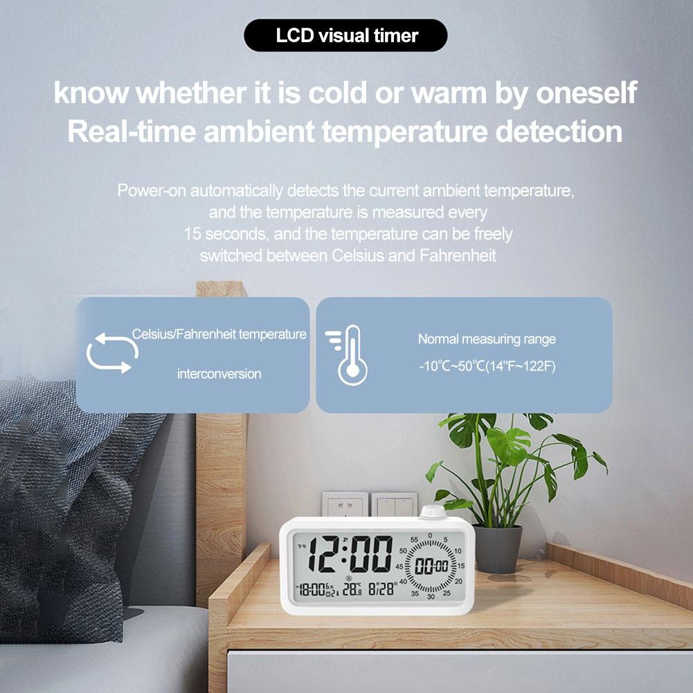 Digital Visual Time Manager Clock Multifunctional Electronic Alarm Clock Silent