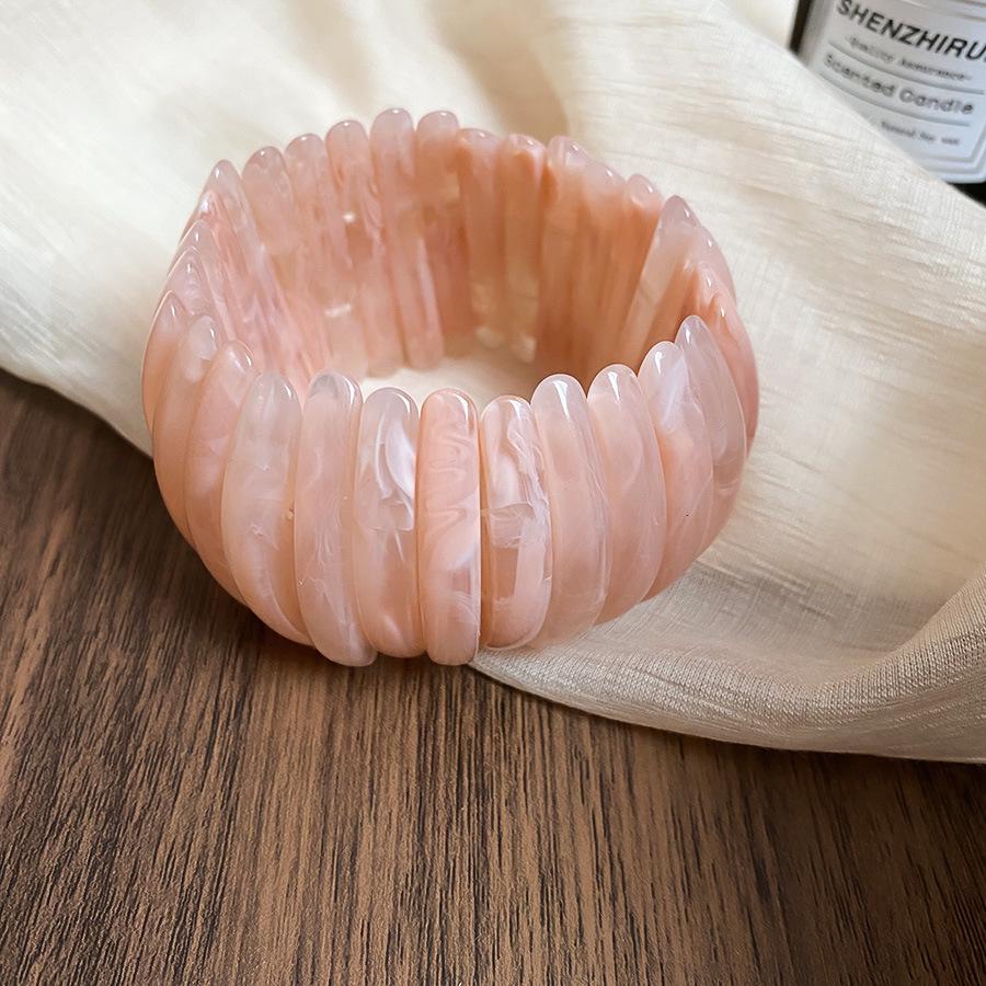 Радужный акриловый полукруглый эластичный браслет - Свежие и милые женские украшения высокого класса 2025.