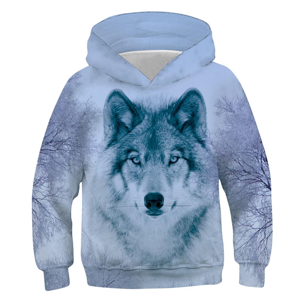 Толстовка с капюшоном Wolf Kids для мальчика, пуловер с длинным рукавом, толстовка для мальчиков, толстовка с принтом Animal Wolf 3D для мужчин, толстовка с капюшоном для мальчиков, детская одежда