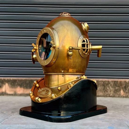 Brass Deep Sea Diving Helmet  Anchor Engineering 1921 Replica  Nautical Diver Helmet  Maritime Home Office Decor