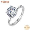 Tancise Classic 925 Sterling Silver  Zircon Ring Ladies Jewelry Wedding Promise Party Gift