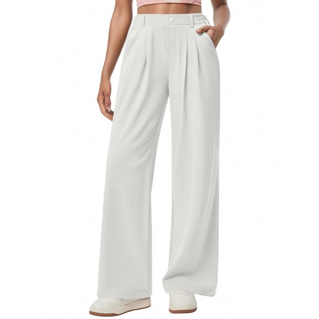 Women's Stylish High-waisted Button-down Casual Wide-leg Pants
