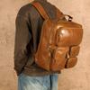 Многофункциональный рюкзак, для отдыха на природе, рюкзак из натуральной кожи, мужская сумка большой вместимости с несколькими карманами