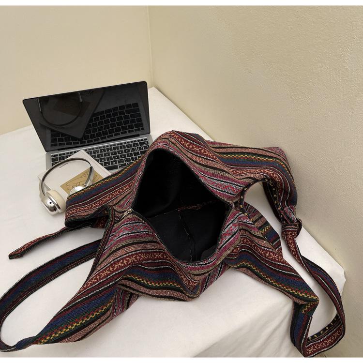Ретро Этническая Холщовая Сумка Через Плечо Кроссбоди - Рюкзак Большой Вместимости (2025)