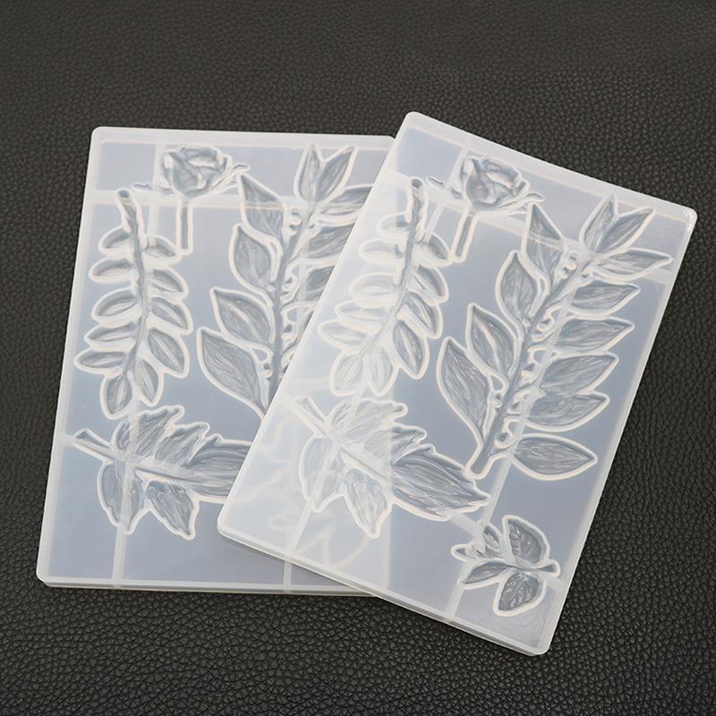 High Quality Silicone Mold Diy Crystal Glue Mold Rose Flower Leaf Mirror Handmade