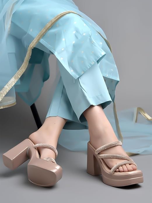 Shoetopia Женские туфли на устойчивом каблуке с украшениями | Мягкая стелька | Повседневные, Этнические, Для вечеринки, Свадебные, Праздничные | Удобные