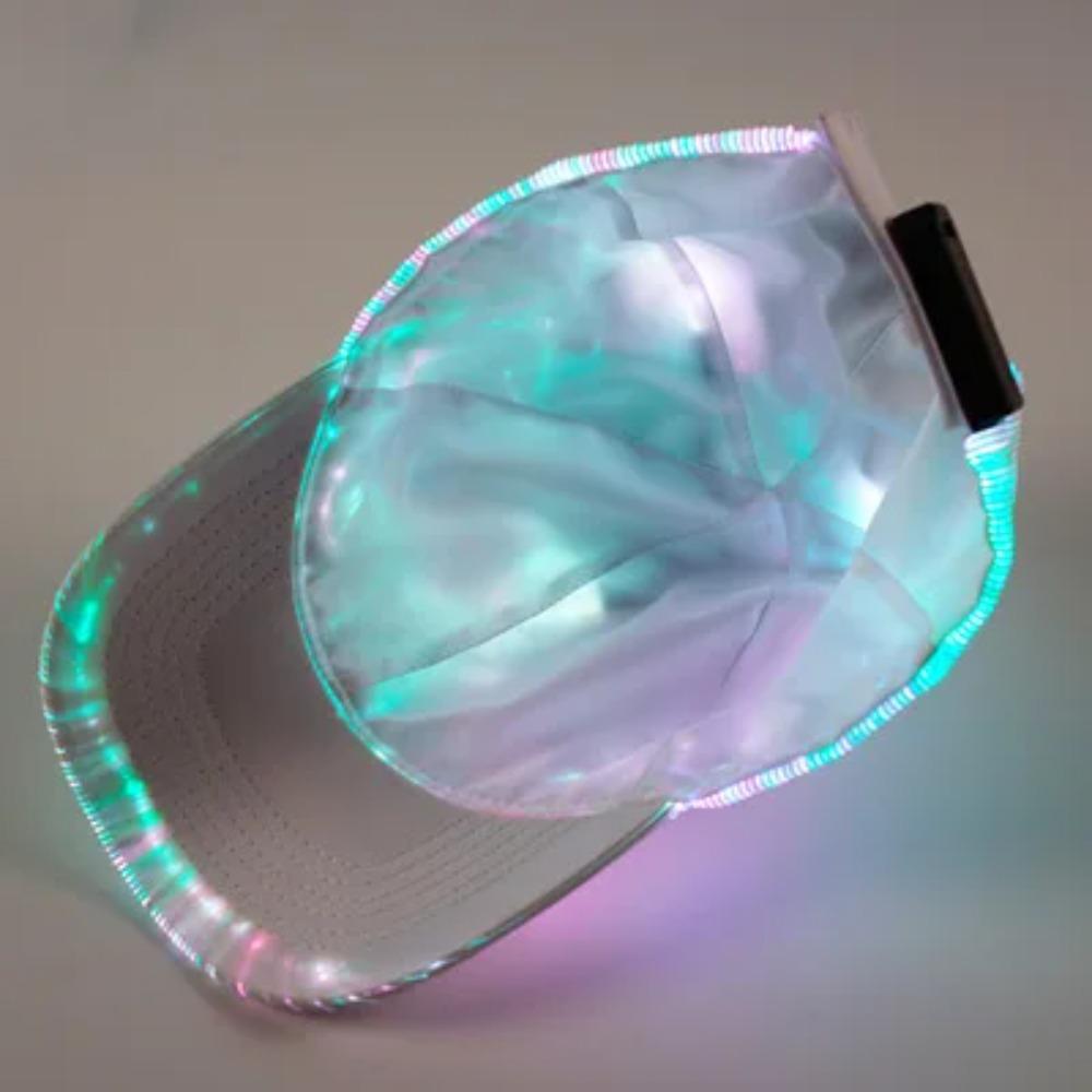 Новая RGB 7-цветная мигающая светодиодная шляпа из оптоволокна, ночник, встроенный аккумулятор, концертная неоновая светящаяся шляпа, рыбацкая кепка, бейсболка