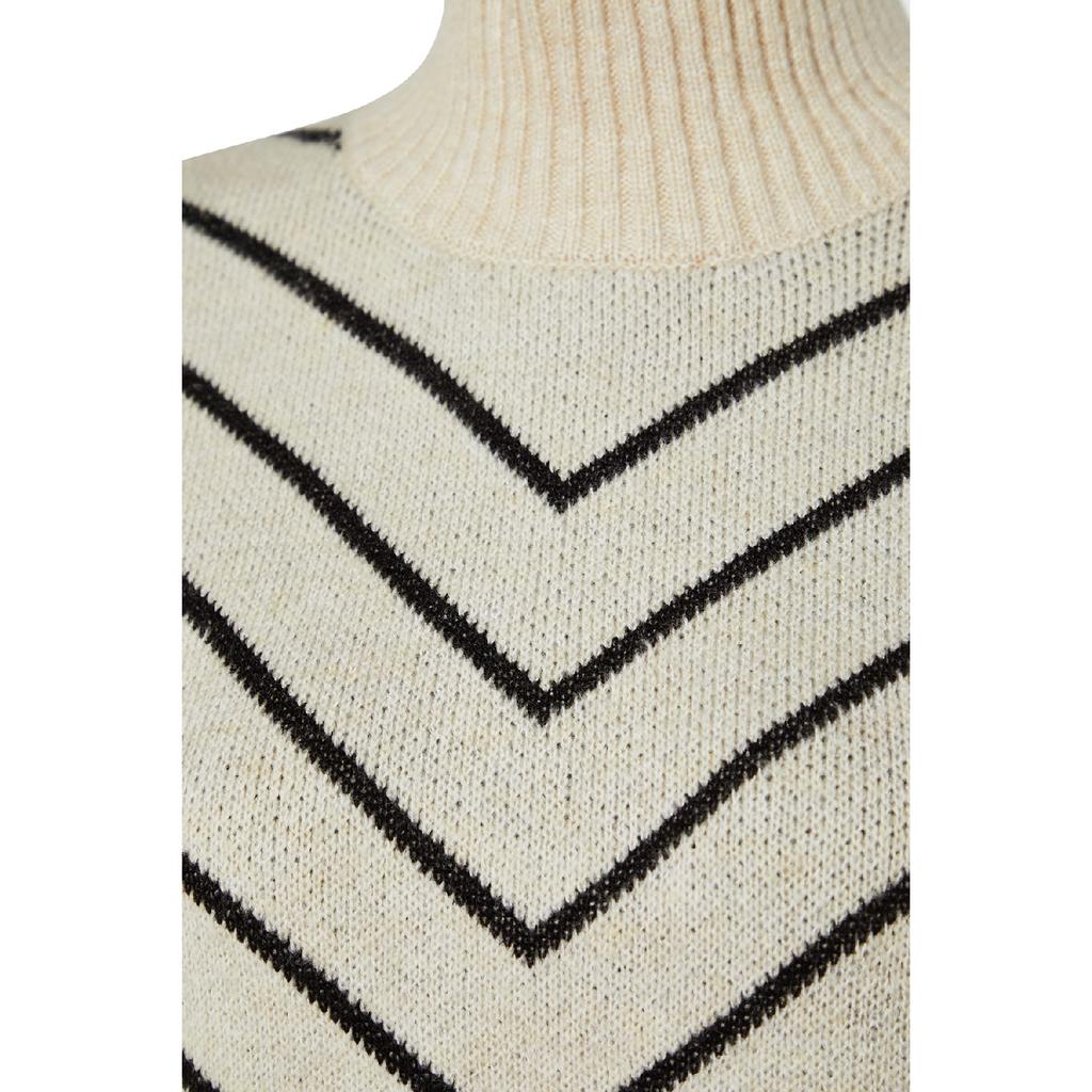 Трикотажный свитер в каменную полоску с высоким воротником Tctaw24ak00101