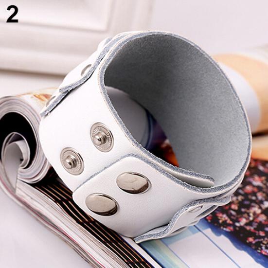 Женщины Мужчины Панк Стиль Прохладный Кожаный Браслет Вязание Широкие Манжеты Браслет Ручной Работы