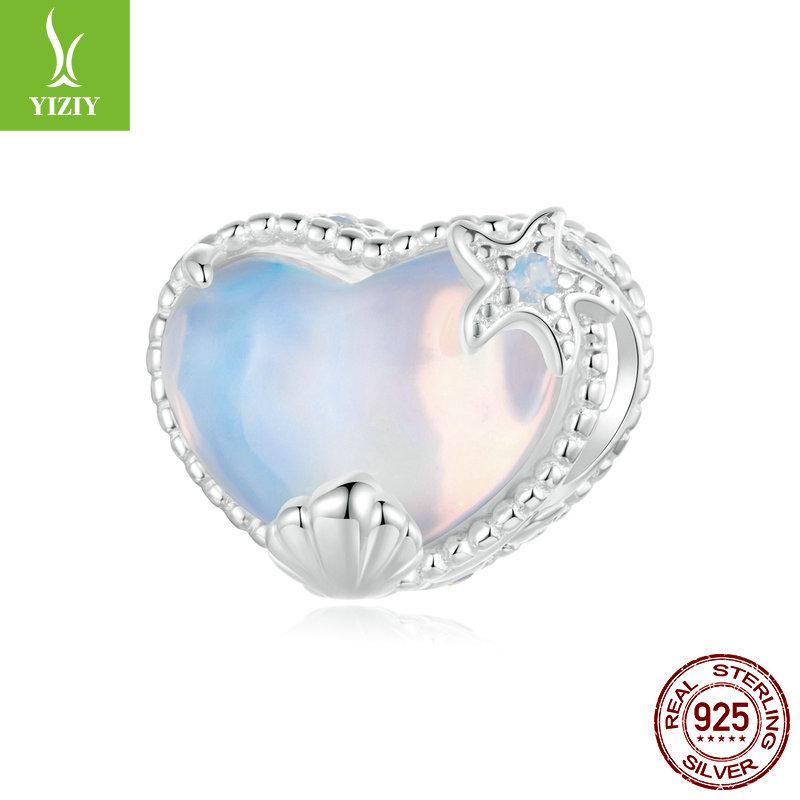 Crystal Clear Dream Ocean Diy Bracelet Beaded, Starfish Shell S925 Silver Beads Loose Beads