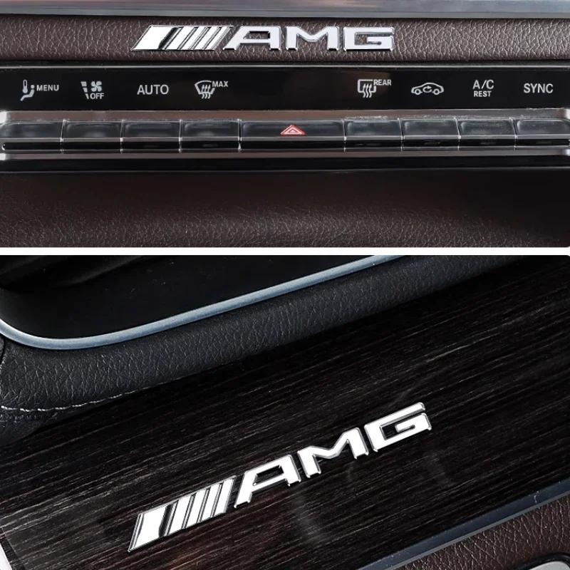 AMG W220 Для Benz Новый 3D ABS Маленький Автомобильный Консольный Брелок Наклейка Логотип Значок Эмблема AMG Для Mercedes Benz A B C E S GLA CLA GLC GLE AMG