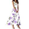 Женское летнее повседневное модное платье с принтом, платье без рукавов с V-образным вырезом