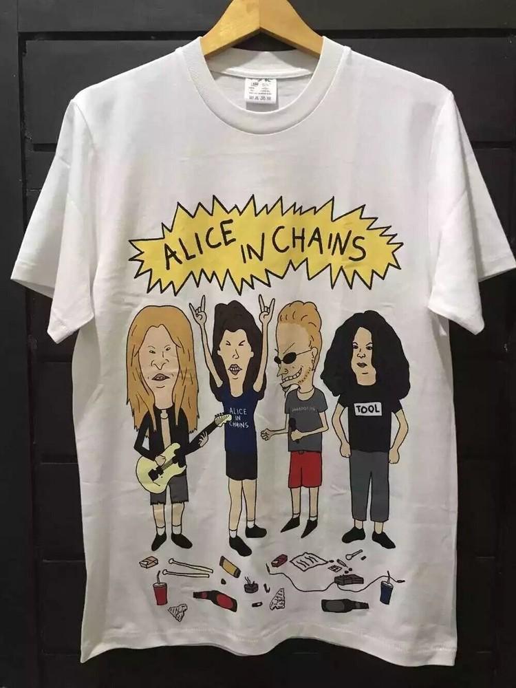 Футтболка-бутлег Alice in Chains 'Beavis and Butthead', Размеры от S до 5XL, Унисекс