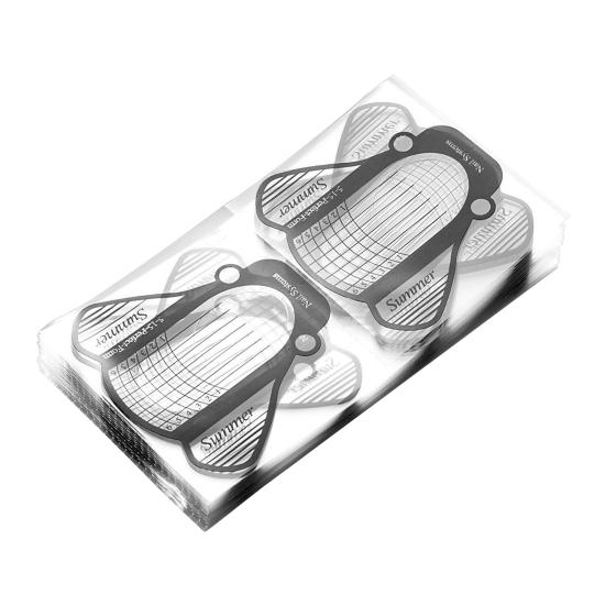 Yousheng 100Pcs Professional Long Nail Forms Acrylic Nail Paper Forms Easy To Use Thick Nail Extension Forms Manicure Tools