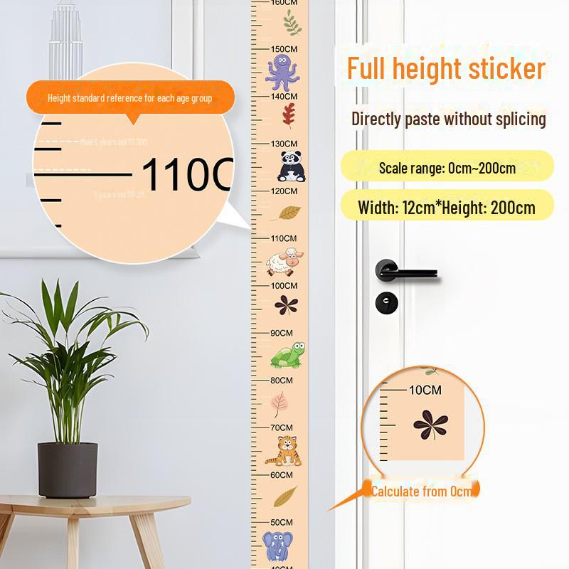 Детская комната 2 м самоклеящиеся наклейки для измерения роста - мультяшный дизайн для измерения роста ребенка и украшения стен