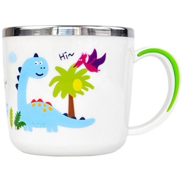 Children's Cool Dino Non-slip Stainless Steel Cup, Mixed Colors, 1 Piece