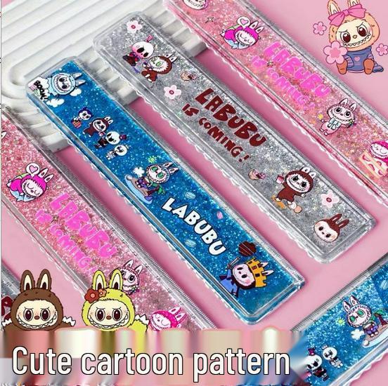 Super Mario Glitter Ruler - Cute 20cm Student Stationery
