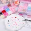 15Grids/box Mixed Resin Bowknot Nail Art Decorations 3D Acrylic Charms Kawaii Colorful Bow Rhinestone DIY Manicure Tools Parts