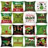 4PCS Christmas Happy Throw Pillow Cover, 18 X 18 Inch, Winter Holiday Cushion Cover Sofa Decor