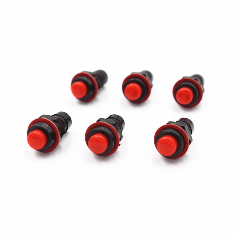6pcs DS-211 DS-213 Push Button Switch 10mm Momentary / Self Locking Round Button Switch DS211 DS213 Miniature