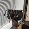 High-End Women's Metallic Bow Bucket Bag - Autumn 2024 Niche Fashion Drawstring Style