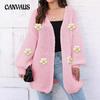 Women's Plus Size Thick Coat Autumn and Winter Chunky Needle Woven Sweater Cardigan Loose Lazy Style Casual Sweater