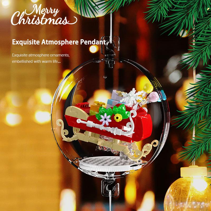 Рождественский кулон, шар, строительные блоки, мини-кирпичи, колокольчик, снеговик, Санта-Клаус, украшения для рождественской елки для дома, рождественские подарки