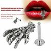 Skeleton Skull Hand Labret Studs Punk Festival Gift Lip Piercing Jewelry 16g Steel Helix Tragus Piercing Lobe Body Jewelry