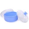 Vaorwne Baby Soft Face Makeup Powder Puff Sponge Box Case Container (Blue)