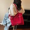 2025 Autumn New Fashion Simple Large Capacity Shoulder Bag Niche Design Sense Solid Color Japanese Tote Canvas Bag