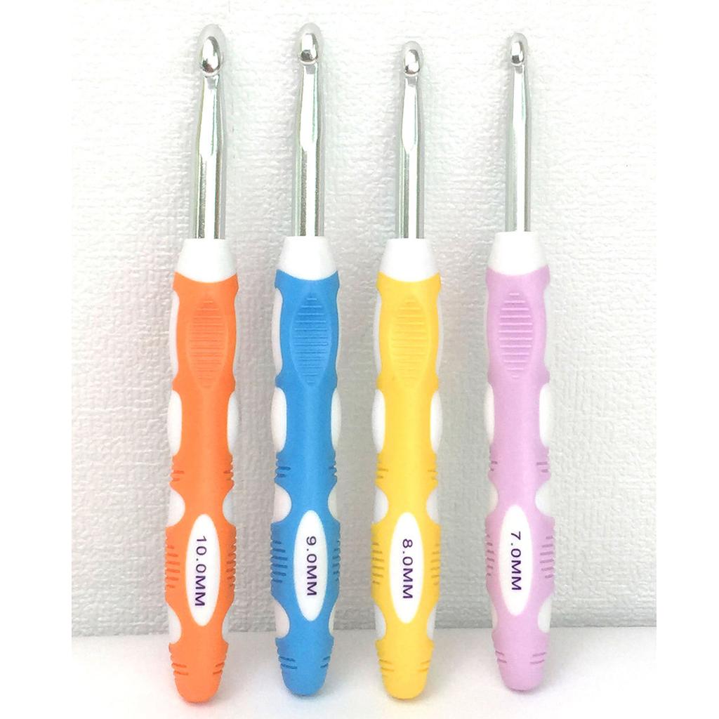 4 шт. эргономичный крючок для вязания, ткачества, рукоделия, 7,0 мм-10 мм, эргономичный крючок для начинающих любителей
