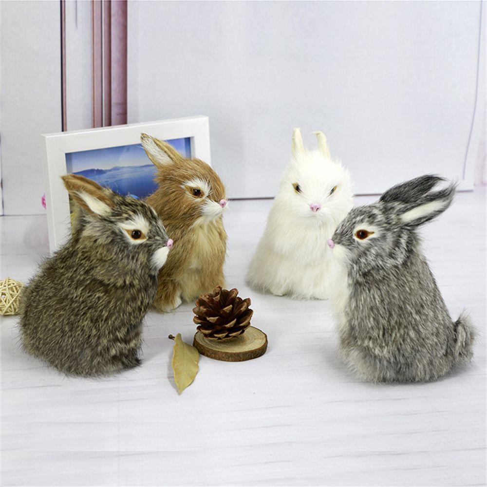 Decoration Lifelike Animal Desktop Furnishings Plush Toys Easter Rabbits Simulation Rabbit Model