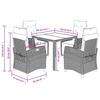 VidaXL Ensemble à Manger de Jardin avec Coussins 5 pcs, Table et Chaises avec Dossier Réglable, Meubles d'Extérieur, 3212907