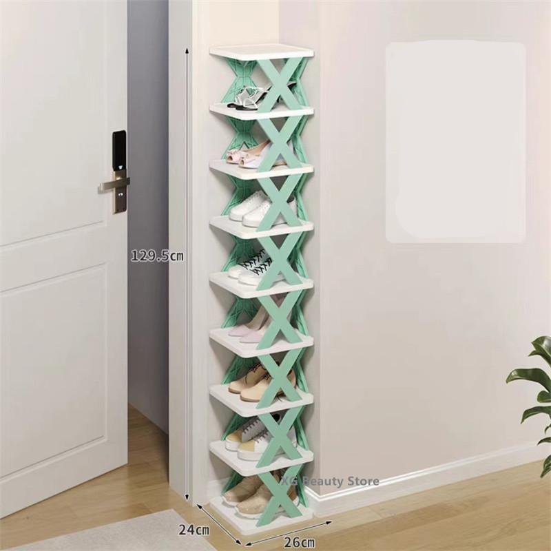 Multi-layer 9 Layer Plastic Foldable Detachable Shoe Rack Storage Organizer Saves Family Space Suitable For Corridor