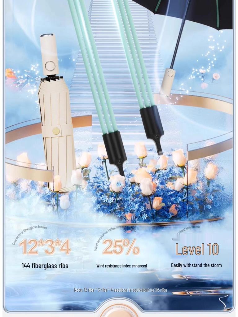 Очень большой складной зонт двойного назначения, автоматическое открытие, усиленный для дождя и солнца, защита от УФ-лучей, солнцезащитный козырек для женщин и мужчин