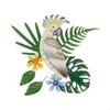 Bird Decor Wall Art Iron Sculpture with Leaves and Flower for Home