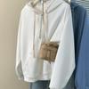 Womens Lightweight Cotton Hooded Sweatshirt Half-Zip Loose Fit Casual Oversized Pullover Top