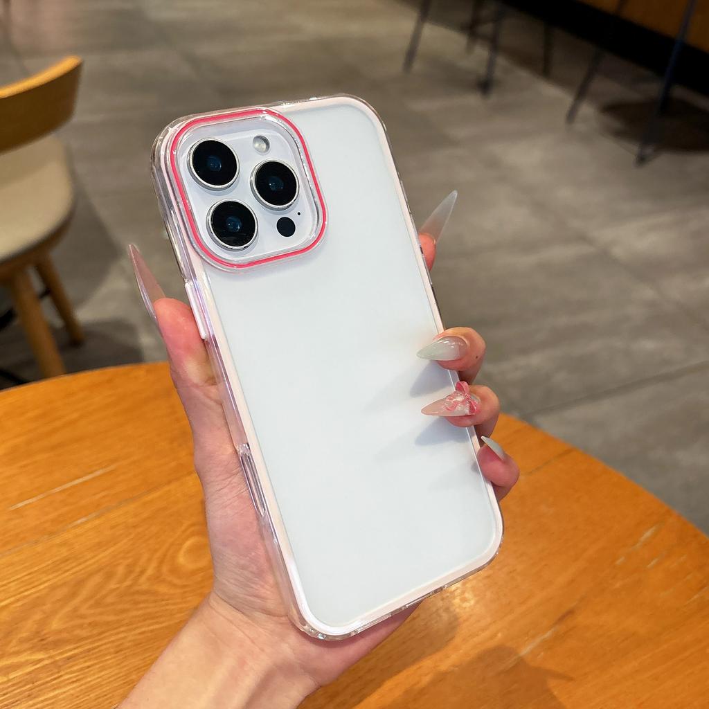 Подходит для чехла для мобильного телефона Apple 16 Три-в-одном Матовый iPhone 15 Promax Противоскользящий Цветной край 14 Простой Защитный чехол