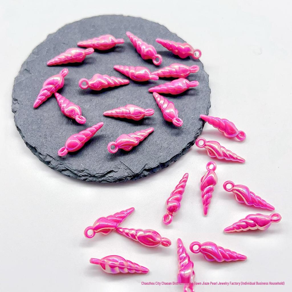 8x25mm Iridescent Conch Pendant Beads for DIY Ethnic Headdress and Accessories