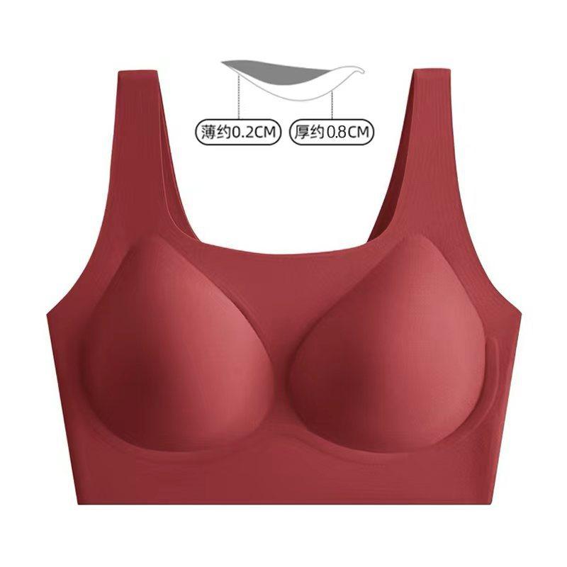 Invisible underwear women's seamless flesh color skin tone no size thin no steel ring wear t opaque back vest sports bra