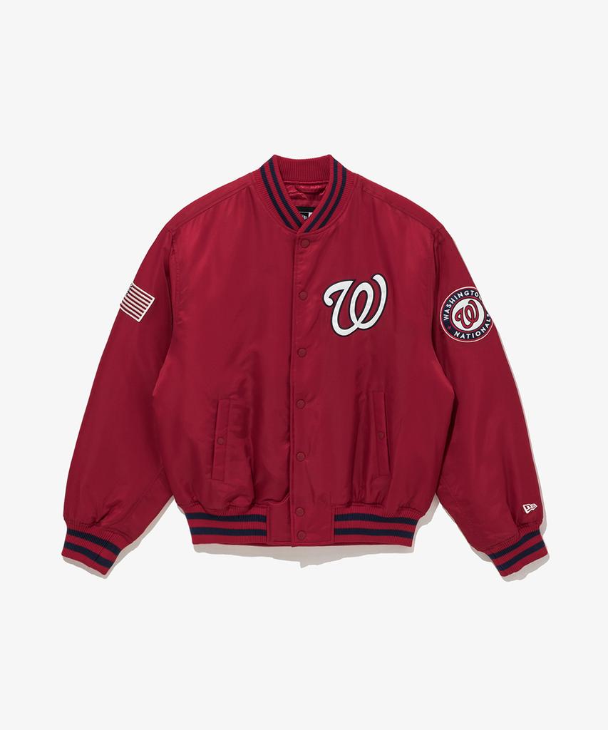 New Era Mlb Washington Nationals Authentic Stadium Jacket Red