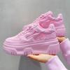 Summer Platform Sneakers Women Lace-Up Casual Vulcanized Shoes Fashion Comfortable Mesh Thick Sole Shoes 2024 Women's Sneakers