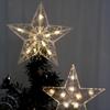 Lighted Star Christmas Tree Ornament Plastic Light Up Props Creative Christmas Tree Topper