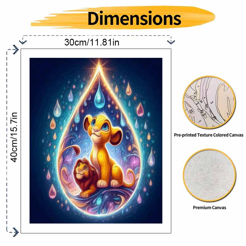 Disney Oil Paint Art Painting Kit Lion King Home Wall Decor