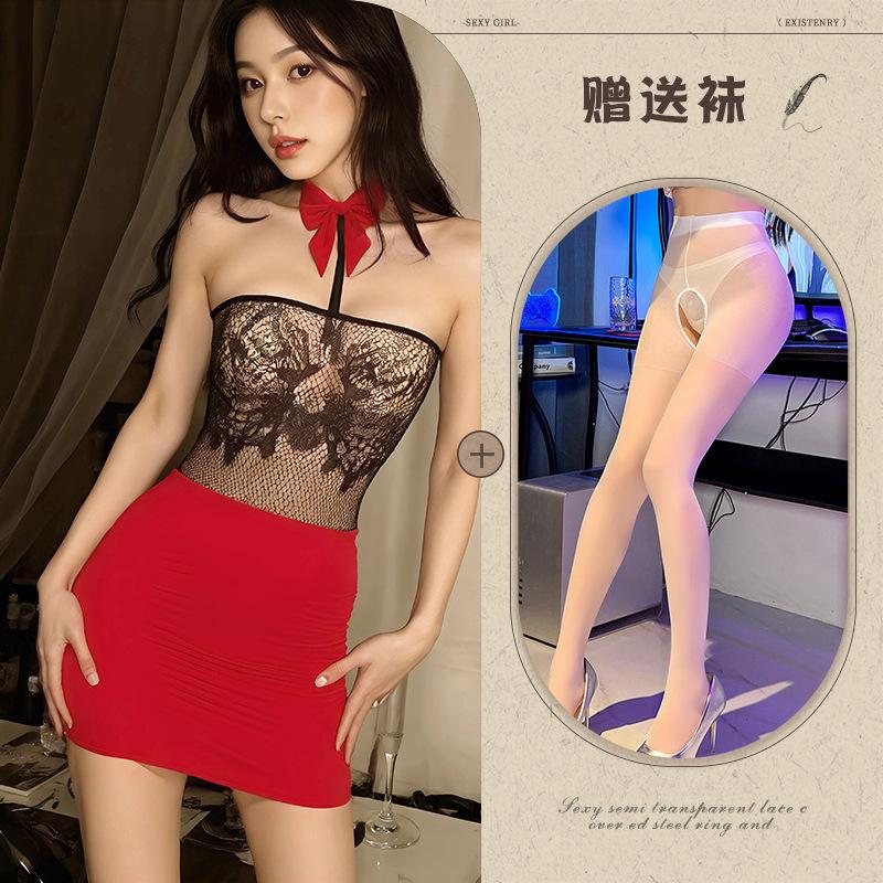 Sex underwear sexy perspective split mesh skirt hot perspective temptation passion suit women