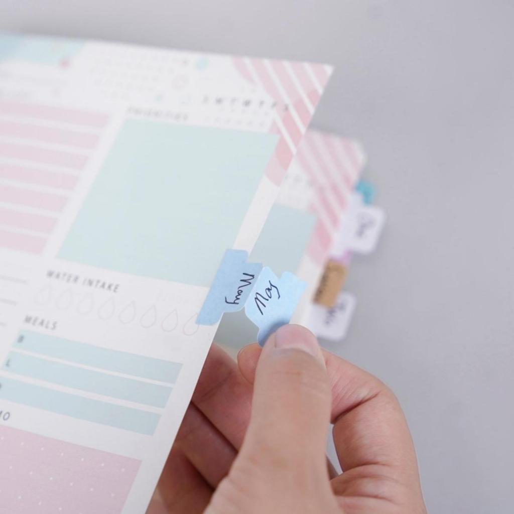 10 Sheet Index Label Paster Bookmark Stickers Easy Read Book Tabs Gold Stamping Tabs for Office School Notbook Journal Study Reading