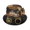 Funny Gothic Gear Glasses Hat Women Men Deluxe Butler Steampunk Party Wedding Caps Fedora Trilby