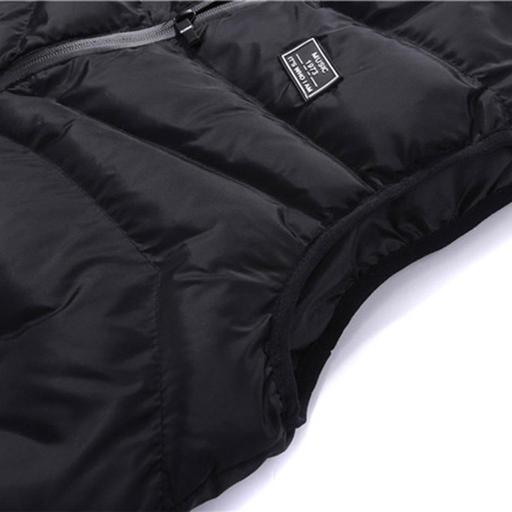 Men Autumn Winter Fashion Stand Collar Color Waistcoat Vest Jacket Top Coat